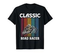 Classic Road Racer Motocicleta Histórica Motorsport Motos Camiseta gráfica económica, Hombre, Negro, M