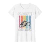 Classic Road Racer Motocicleta Histórica Motorsport Motos Camiseta gráfica económica, Mujer, Blanco, L