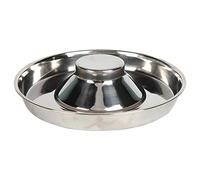 Classic Slow Feeder Dog Anti Gulp Bowl Acero Inoxidable Stop Hinchazón L 34 cm, Plata, L 34 cm