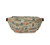 Classic Stamps Running Waist Pack - Soporte para teléfono sin rebote para gimnasio, bolsa cruzada impermeable con correa ajustable