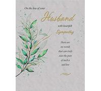 Classic Symapthy Card Sad Loss of Your Husband - Tarjeta de felicitación (20,3 x 15,2 cm), diseño de Regal Publishing C80805, color gris