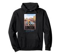 Classic Teddy Bear in London Cityscape Illustration Graphic Sudadera con Capucha