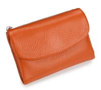 Classic Unisex Pebble Leather Wallet, Sturdy Durable Fashionable and Versatile Make You Feel Confident and Style Every Time You Go out (Orange)