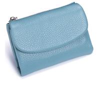 Classic Unisex Pebble Leather Wallet, Sturdy Durable Fashionable and Versatile Make You Feel Confident and Style Every Time You Go out (Light Blue)