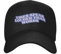Classic Vibes Speak Louder Than Words Positive - Gorra de béisbol para golf y senderismo, para hombre, talla grande, para hombre y mujer