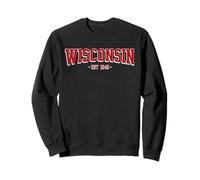 Classic Wisconsin Print Retro Varsity Vintage Wisconsin Sudadera