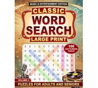 Classic Word Search: Large Print Puzzles for Adults & Seniors: Music & Entertainment Edition