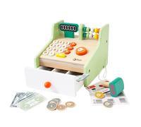 Classic World - Children's Wooden Cash Register Pretend Play S (Importación USA)