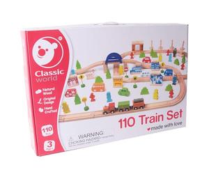 Classic World Houten Treinset, 110dlg.