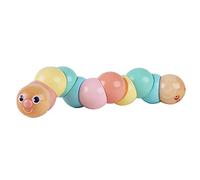 Classic World Juguete giratorio de oruga de madera, gusano colorido flexible para bebés, niños pequeños, niños, desarrolla habilidades motoras finas y reconocimiento de color, 25 cm, 1 año, colores
