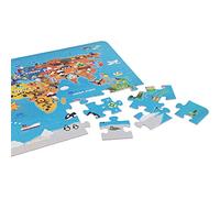 Classic World - Juguetes de Madera, diseño de Mapa del Mundo, 48 Piezas, Multicolor a Partir de 3 años