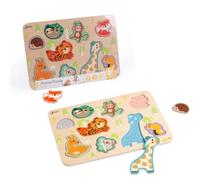 Classic World - Puzzle Animales, Rompecabezas de Madera para Bebés y Niños, Juego de Encastre Educativo con 9 Piezas, Fomenta Motricidad Fina, +18 Meses
