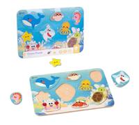 Classic World - Puzzle Océano, Rompecabezas de Madera para Niños y Bebés, Juego de Encastre con 9 Animales Marinos, Juguete Educativo Montessori para +18 Meses