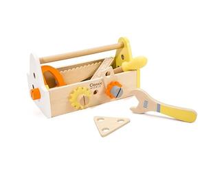 Classic World World - Juego de carpintero de madera con caja de herramientas, 18 piezas