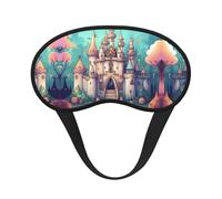 Classical Castle - Máscara de dormir cómoda de satén con borde negro para bloquear la luz y dormir reparador