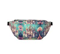 Classical Castle - Riñonera cruzada grande, regalos para disfrutar de deportes, festivales, entrenamiento, viajes, correr, casual, color negro, talla única, Black, Talla única