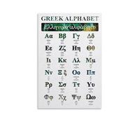 Classical Greek Alphabet Poster - Ancient to Modern Letters Educational Wall Art for School and Home Library(Framed,12x18inch(30x45cm))