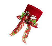 Classical Red White Christmas Tree Toppers Característica del Sombrero De Poliéster Resistente E Instalación Segura Configuraciones Rápidas Decoraciones Árboles Navidad