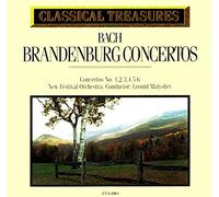 Classical Treasures: Bach - Brandenburg Concertos (Concertos No. 1,2,3,4,5,6. New Festival Orchestra. Conductor: Leonid Malyshev) - Audio CD (1997)