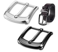 Classicseali 2 hebillas de cinturón de repuesto, hebilla de cinturón de repuesto de 40 mm, hebillas cuadradas de metal de una sola punta, adecuadas para cinturones de hombre y mujer, color plateado