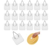 Classicseali 20 ganchos para cuadros sin clavos, ganchos adhesivos para cuadros con parte trasera adhesiva, no requiere clavos, ganchos de fotos de adherencia rápida, para marcos de fotos, tablero de