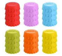 Classicseali 24 tapones de silicona para botellas de cerveza, 2,5 cm, reutilizables, cierre para cerveza, refrescos, botellas de vino, agua de soda (multicolor)