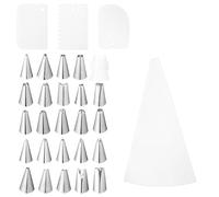 Classicseali 28 boquillas para decorar tartas, de acero inoxidable, con rasqueta, mangas pasteleras resistentes y duraderas y puntas para cupcakes, galletas, decoración de tartas