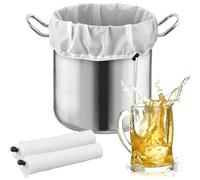 Classicseali 3 bolsas de puré, 40 x 28 cm, bolsas de filtro de nailon, reutilizables, malla fina con cordón para preparar lúpulo, cereales, frutas, vino y cerveza en casa