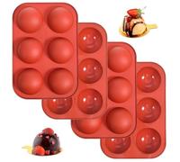 Classicseali 4 moldes de silicona con forma de bola para hornear americanos, molde de silicona para hornear semiesfera, moldes de silicona redondos para hacer chocolate, pasteles, gelatina, mousse