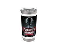 Classified Aliens Exist Glitch Graphic, diseño retro de ciencia ficción Vaso térmico de acero inoxidable de doble pared