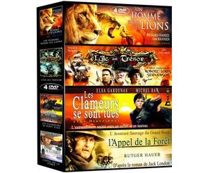 Classiques de la littérature - Coffret 4 films : Un homme parmi les lions + L'île au trésor + Les clameurs se sont tues + L'appel de la forêt [Francia] [DVD]