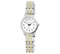 Classix - Reloj de pulsera para mujer, acero inoxidable, bicolor/blanco