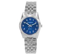 CLASSIX Reloj para hombre con correa de metal, color plateado y azul