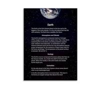 Classroom and Home Decor Canvas Poster Earth Facts Astronomy and Geology Guide Atmosphere Curiosities Wall-Art(Framed,08x12inch(20x30cm))
