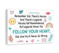 Classroom & Bedroom Inspiration - “Your Heart Knows the Way” Motivational Canvas Print for Kids, Encouraging Wall Art Decor (Unframed,08x12inch(20x30cm))