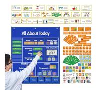 Classroom Pocket Chart - Circle Time Calendar, Learning Center Resources | Season, Letter, and Vocabulary Cards for Preschool, Elementary, and Homeschool Educational Games Activities