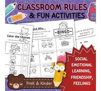 Classroom Rules and Fun Activities for PreK & Kindergarten: Social Emotional Learning Worksheets | Back to School SEL Workbook: (AC-MD1)