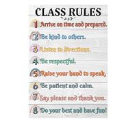 Classroom Rules Poster Boho Rainbow Theme - Teacher Supplies & Decor for Preschool Elementary School(Unframed,16x24inch(40x60cm))