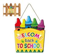 Classroom Welcome Sign, Welcome Door Signs, 11.81x11.81x0.2in Crayon Themed, Reusable Photo Prop, School Decoration for Parties, Indoor & Outdoor Use, Girls, Boys, Students, Kindergarten, Elementary