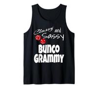 Classy and Sassy Bunco Grammy Grandma Dice Game Ganador Camiseta sin Mangas