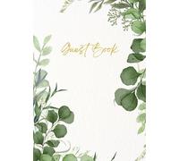 Classy Guest Book: For Wedding Receptions, Bridal Showers, Birthdays, Quinceañera, Baby showers, Graduations and Funerals | 7x 10 inches Premium White Paper with Gold lines