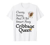 Classy Sassy and A bit Smart Assy Cribbage Queen Tarjetas Divertidas Camiseta gráfica económica, Hombre, Blanco, XL