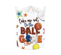 Clastyle 45L Grande Cesta Ropa Sucia Infantil Balón Baloncesto Blanco con Tapa para Chico Chica Cestos Almacenaje Fútbol Tenis Plegable Ropa Juguetes con Asa para Habitación Infantil Dormitorio