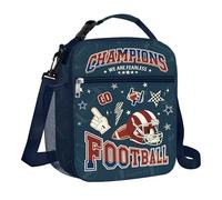 Clastyle Bolsa Termica Porta Alimentos Bebe Héroe Bolsa Almuerzo Infantil Niños Portátil Bolsa Comida para Viaje Picnic Guarderia,Rugby Azul