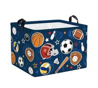 Clastyle Cestos Almacenaje Bola Deportiva Cajas de Almacenaje Padres Ropa para Juguete Ropa Cesta Ropa Sucia para Baño, Fútbol, 40x30x30 cm