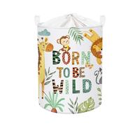 Clastyle Cestos Almacenaje Infantil Animales Boho Cesta Ropa Sucia Plegable para Habitación Infantil Dormitorio Cajas de Almacenaje Juguetes para Chico Chica, Verde, 36 * 45 cm
