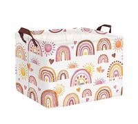 Clastyle Cestos Almacenaje Infantil Arco Iris Cesta Ropa Sucia Plegable para Habitación Infantil Dormitorio Cajas de Almacenaje Juguetes para Chica, Corazón, 40 * 30 * 30 cm