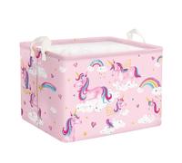 Clastyle Cestos Almacenaje Infantil Unicornio Rosa Cesta Ropa Sucia Plegable para Habitación Bebé Dormitorio Cajas de Almacenaje Juguetes para Chica,Nube,40 * 30 * 30 cm