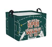 Clastyle Cestos Almacenaje Infantil Vintage Balón Cesta Ropa Sucia Plegable para Habitación Infantil Dormitorio Cajas de Almacenaje Juguetes para Chico, Fútbol, 40x30x30 cm