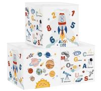 Clastyle Juego de 3 Caja Almacenaje Tela Aprendizaje Educación Cestas Almacenaje Ropa Padres y Madres para Juguetes Cestas Organizadoras Plegable para Armarios,Espacio,30x30x30 cm